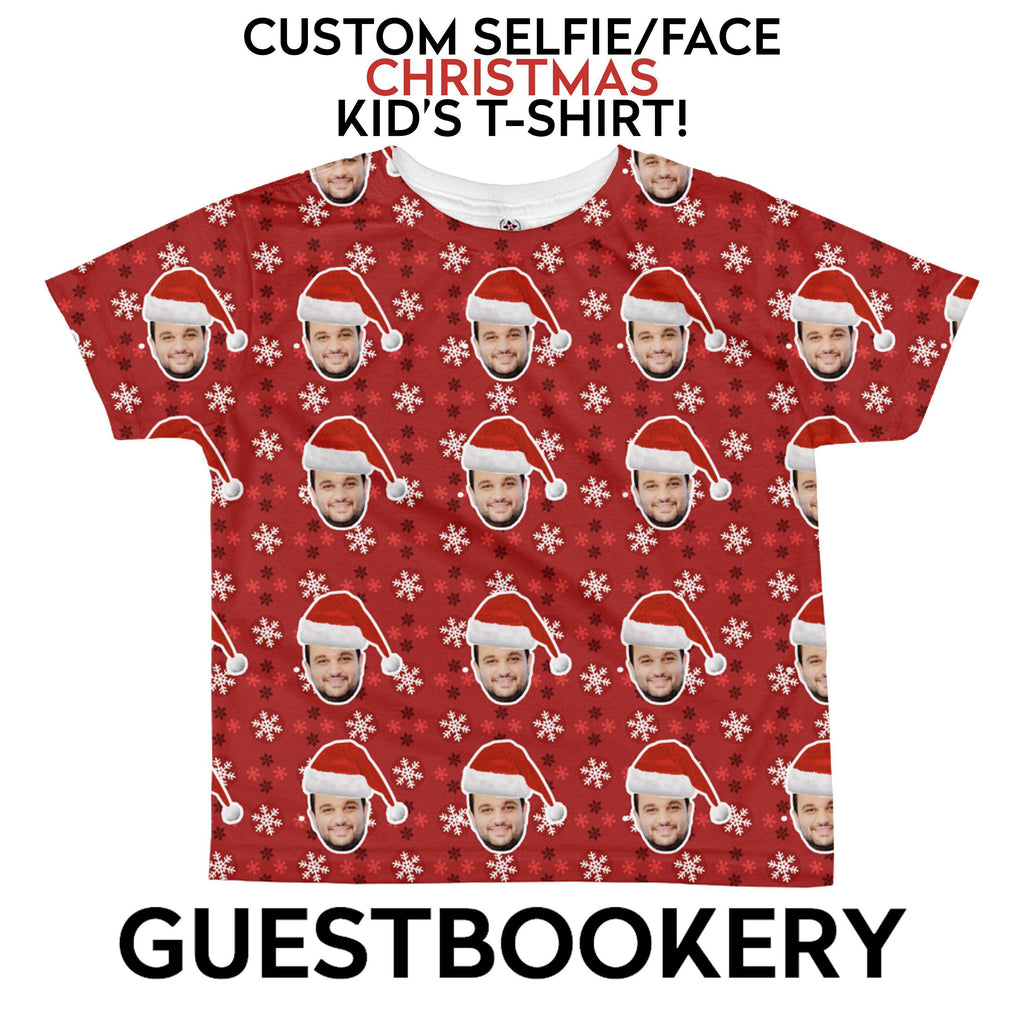 Custom Faces Christmas Kid's T-shirt - Guestbookery