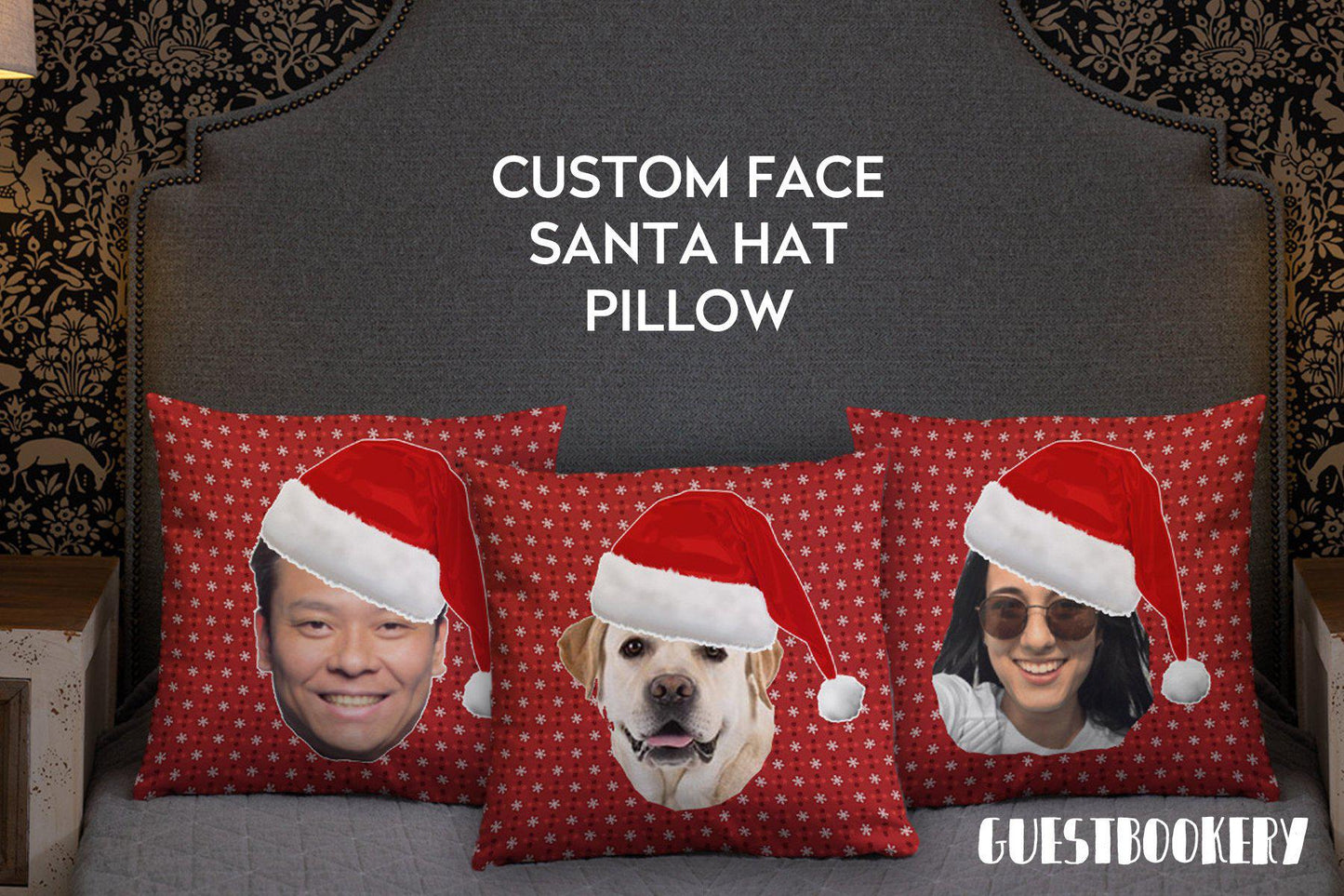 Custom Face Pillow - Santa Hat