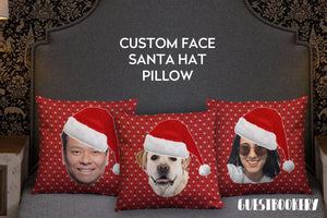 Custom Face Pillow - Santa Hat - Guestbookery