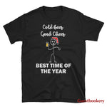 Load image into Gallery viewer, Cold Beer Good Cheer Christmas T-Shirt - Guestbookery
