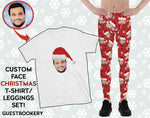Load image into Gallery viewer, Custom Faces Leggings and Shirt CHRISTMAS SET - MALE - Guestbookery
