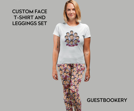 Custom Faces Leggings and Shirt SET