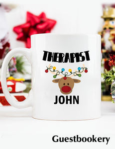 Custom Therapist Christmas Mug - Guestbookery