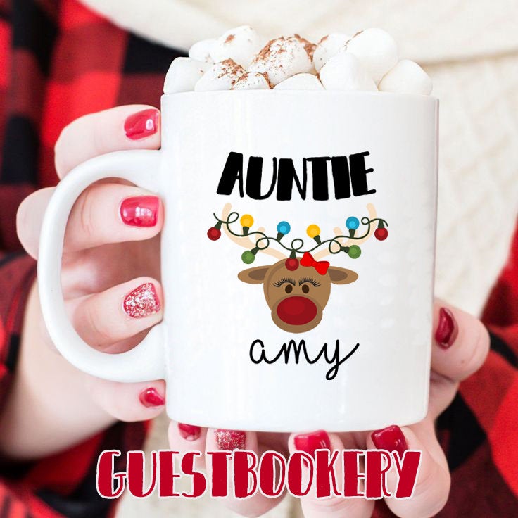 Custom Auntie Christmas Mug
