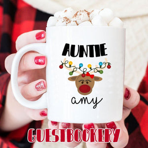 Custom Auntie Christmas Mug - Guestbookery