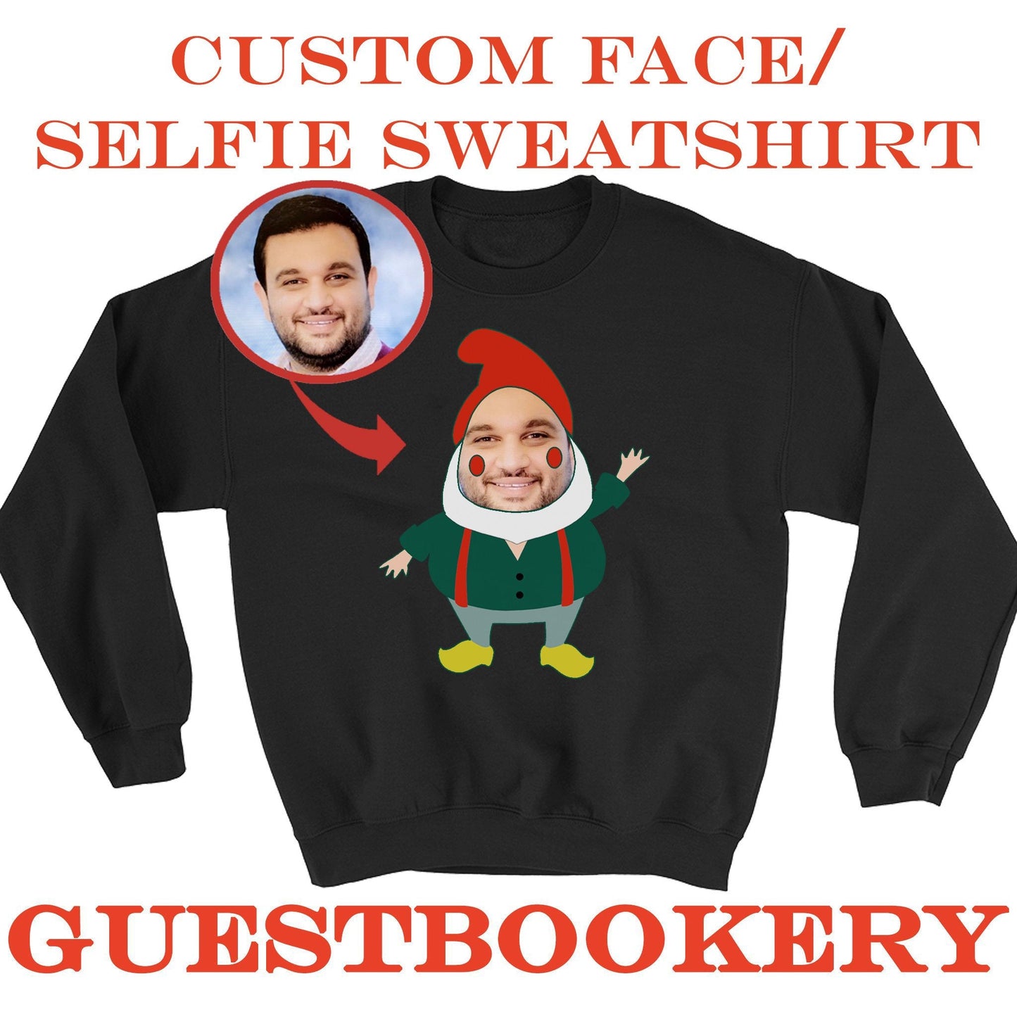 Custom Face Ugly Christmas Gnome Sweatshirt