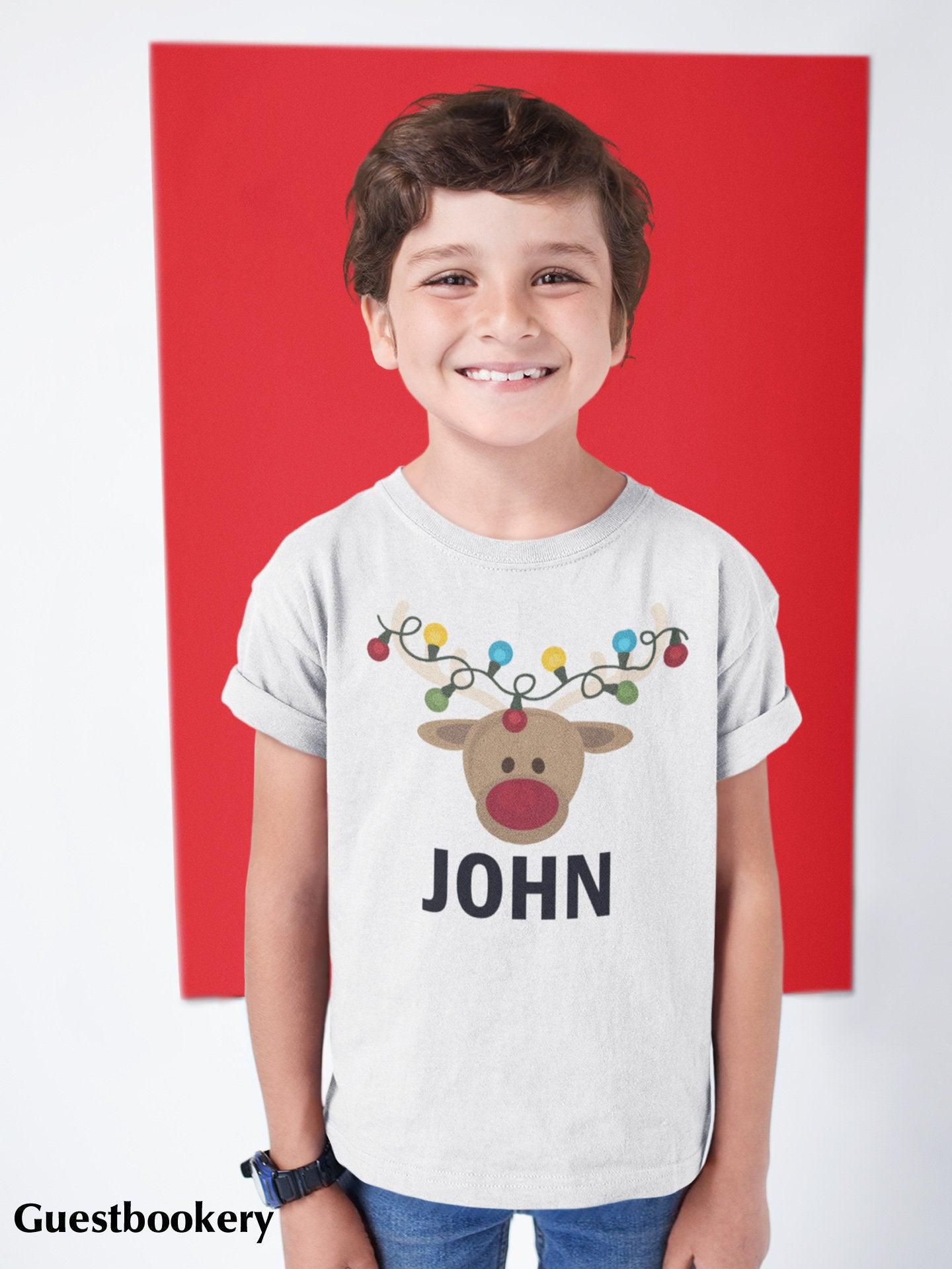Custom Christmas Reindeer Kid's T-shirt