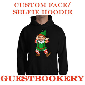 Custom Face Ugly Christmas Elf Hoodie - Guestbookery
