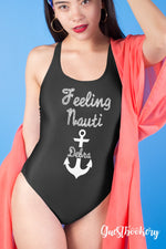 Load image into Gallery viewer, Feeling Nauti Bachelorette Swimsuit - Guestbookery

