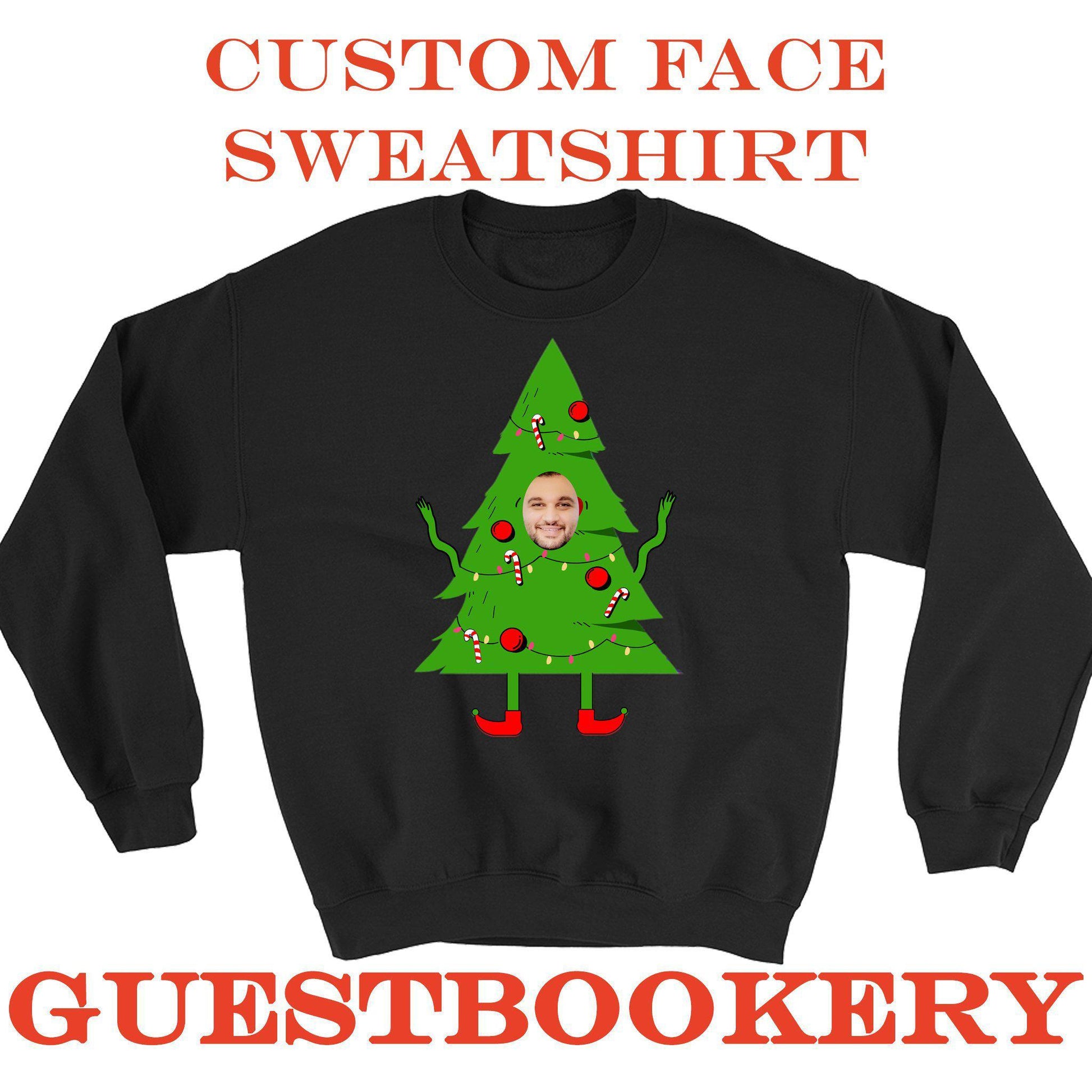 Custom Face Ugly Christmas Tree Sweatshirt