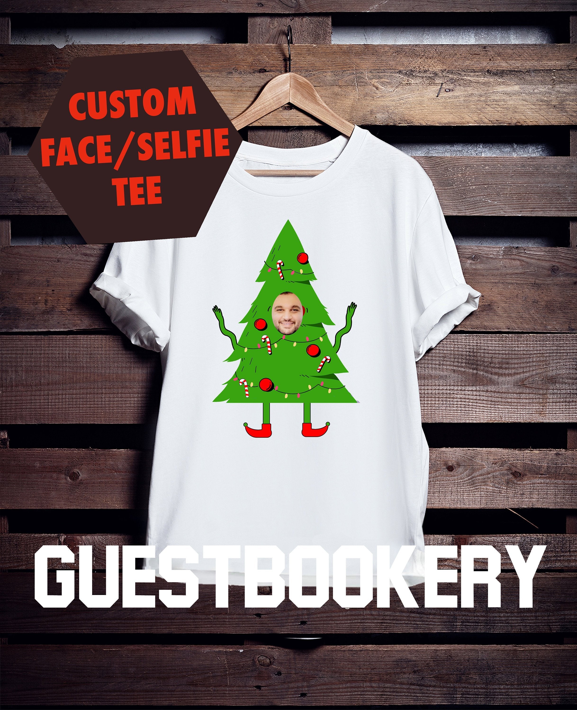Custom Face Ugly Christmas Tree T-shirt - Guestbookery