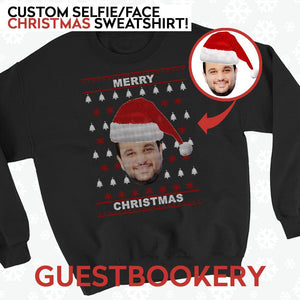 Custom Face Ugly Christmas Sweatshirt - Guestbookery