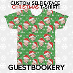 Load image into Gallery viewer, Custom Faces Christmas T-shirt - Santa Hat - Guestbookery
