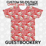 Load image into Gallery viewer, Custom Faces Christmas T-shirt - Santa Hat - Guestbookery
