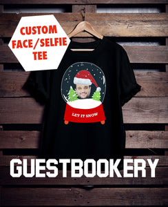 Custom Face Ugly Christmas Globe T-shirt - Guestbookery