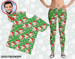 Load image into Gallery viewer, Custom Faces Leggings and Shirt CHRISTMAS SET - FEMALE - Guestbookery
