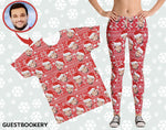 Load image into Gallery viewer, Custom Faces Leggings and Shirt CHRISTMAS SET - FEMALE - Guestbookery

