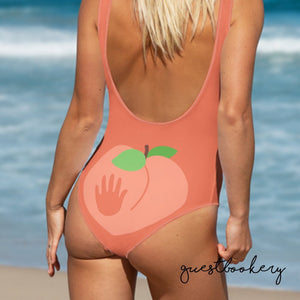 Peach Emoji Swimsuit Emoji - Guestbookery
