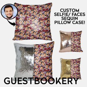 Custom Faces Sequin Pillow