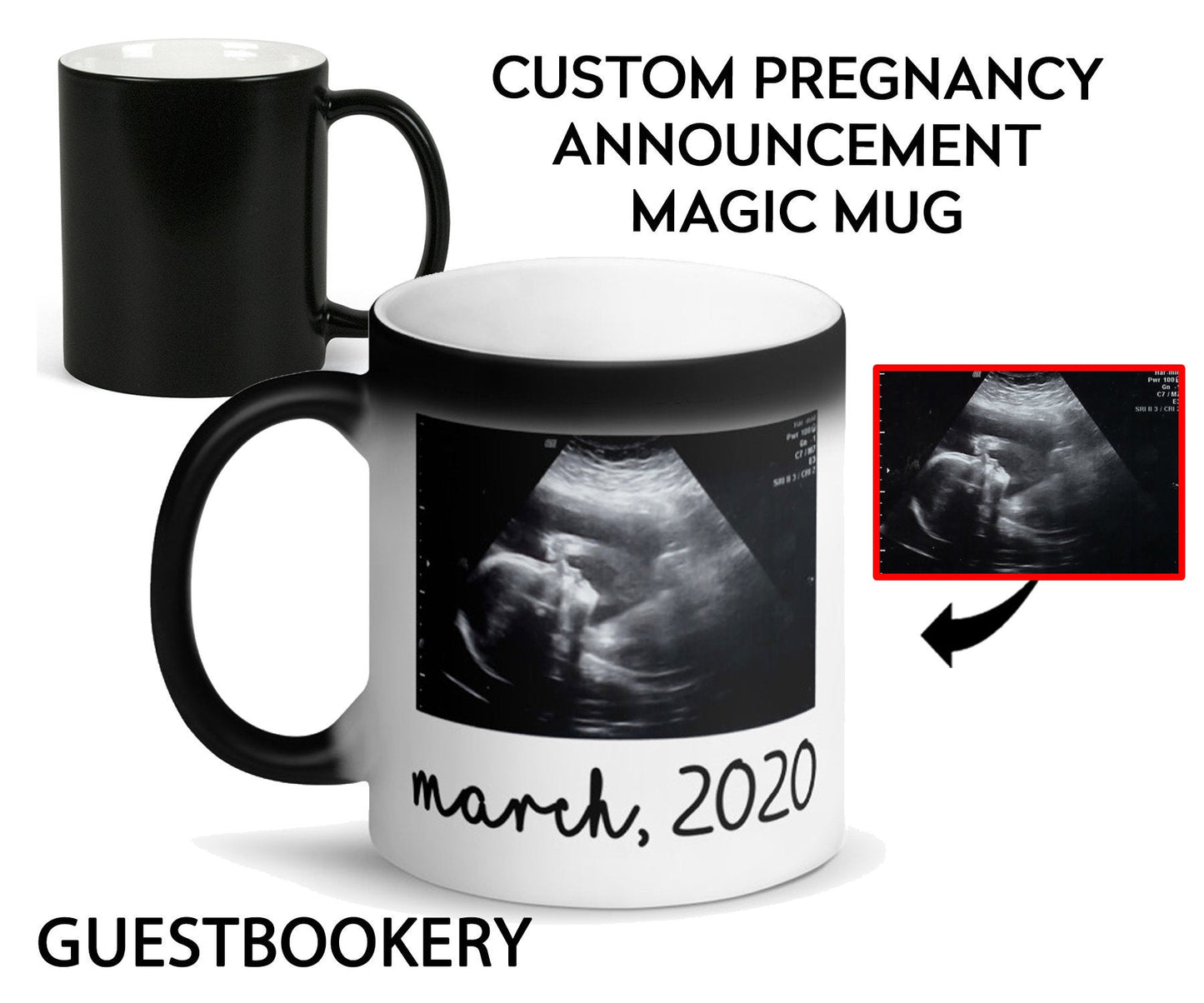 Pregnancy Announcement Magic Mug - Custom Face