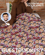 Load image into Gallery viewer, Custom Faces Christmas Blanket - Guestbookery
