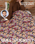 Load image into Gallery viewer, Custom Faces Christmas Blanket - Guestbookery
