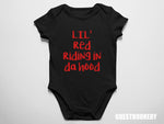 Load image into Gallery viewer, Lil Red Riding in Da Hood Onesie
