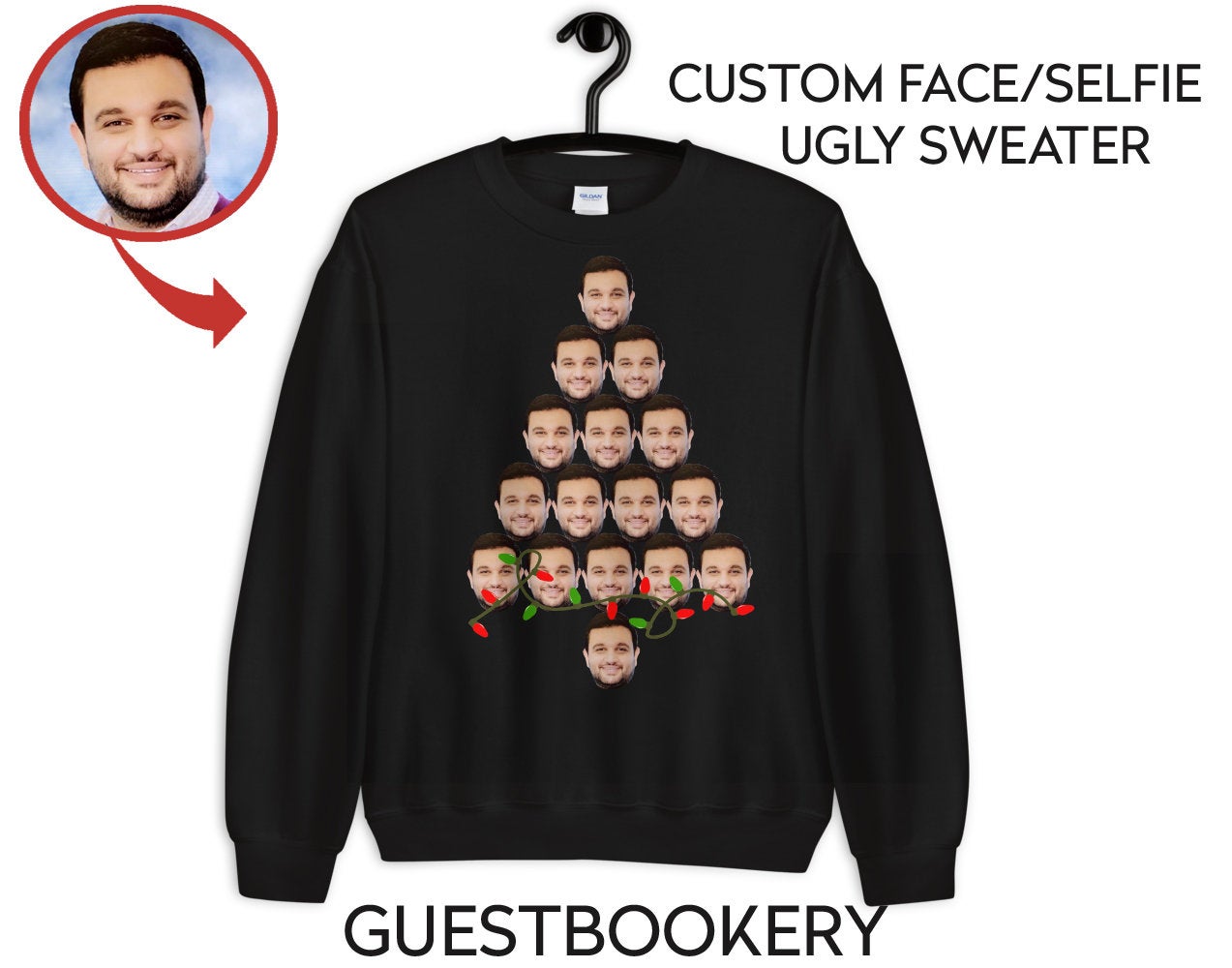 Custom Faces Ugly Christmas Tree Sweatshirt