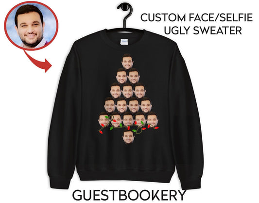 Custom Faces Ugly Christmas Tree Sweatshirt