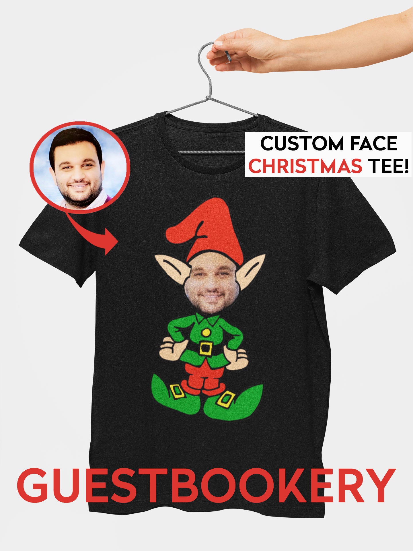 Custom Face Ugly Christmas T-shirt - Elf