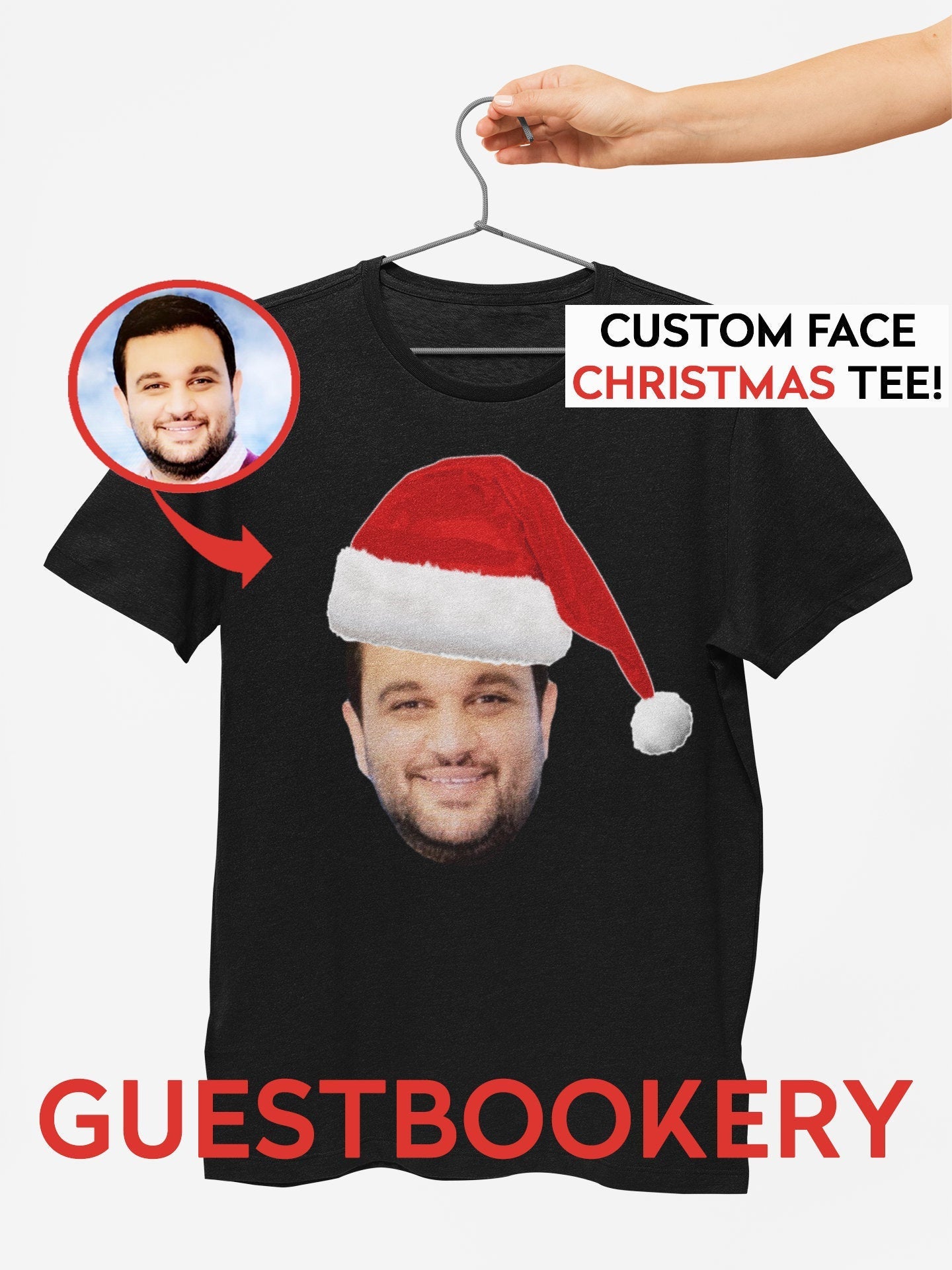 Custom Face Ugly Christmas T-shirt - Santa