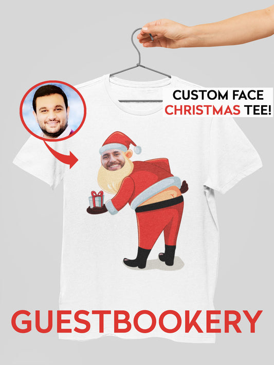 Custom Face Ugly Christmas T-shirt - Funny Santa
