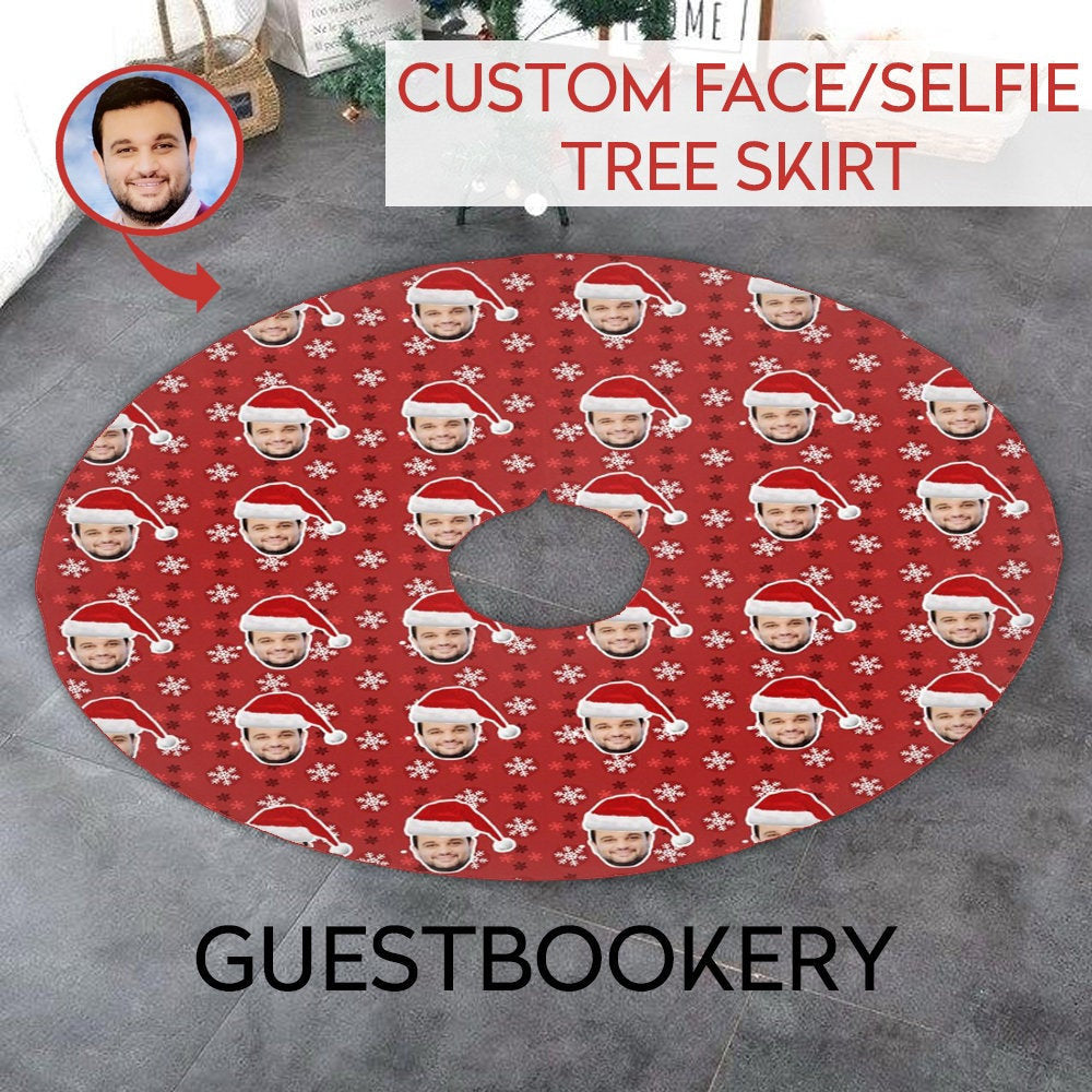 Custom Faces Christmas Tree Skirt - Guestbookery