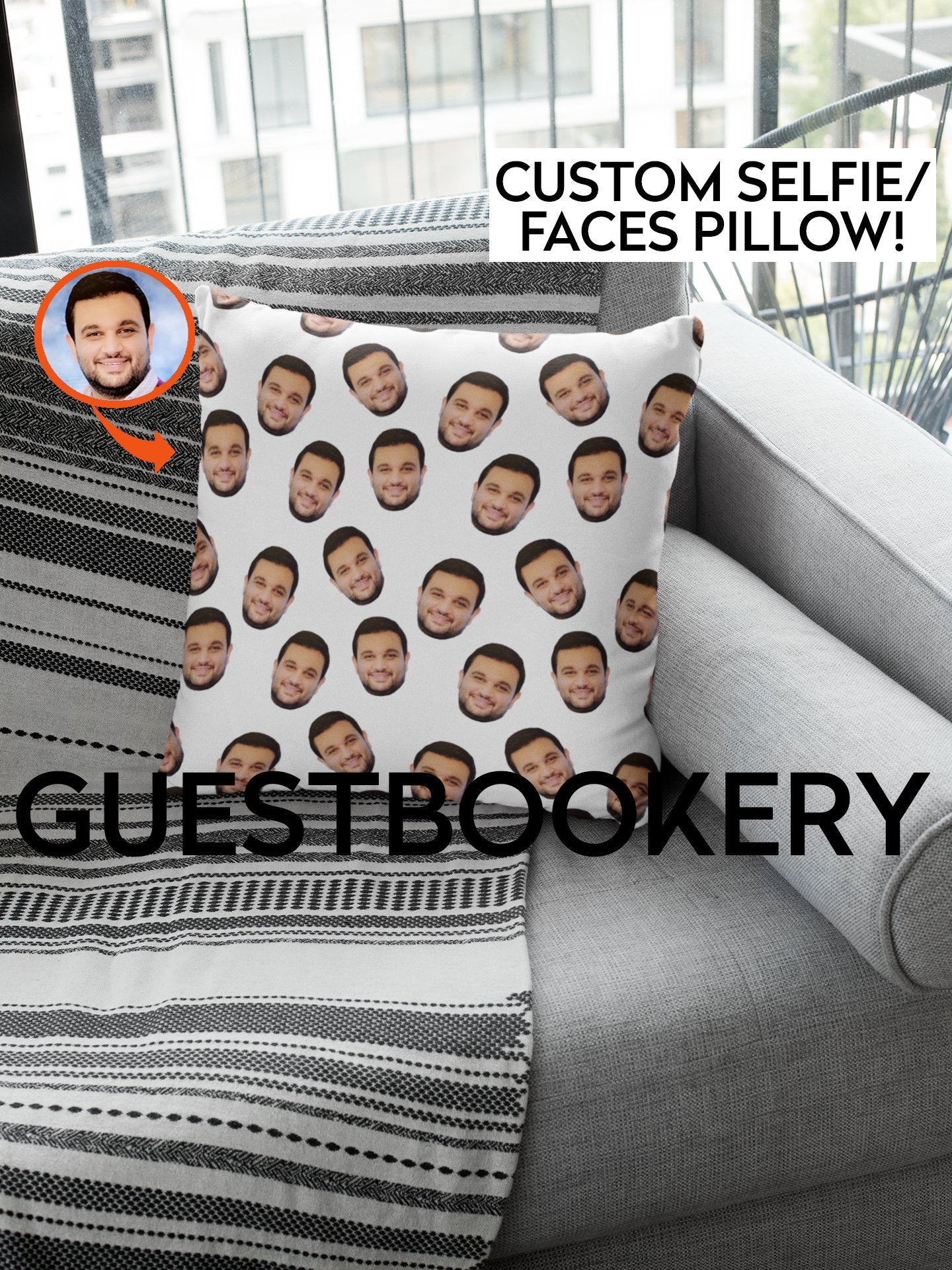 Custom Faces Pillow - Spread out