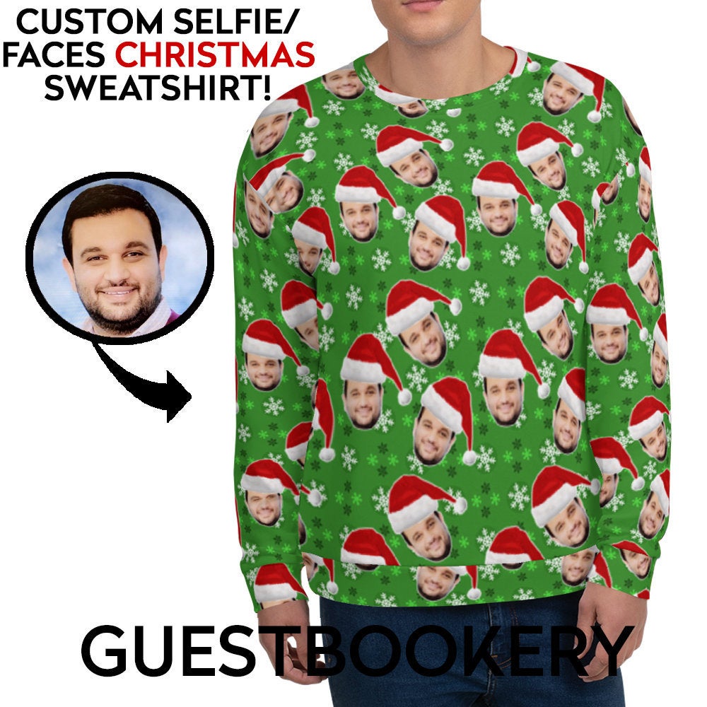 Custom Faces Ugly Christmas Sweatshirt - Guestbookery