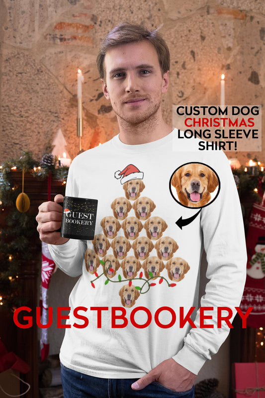 Custom Pet Ugly Christmas Long Sleeve Shirt - Christmas Tree