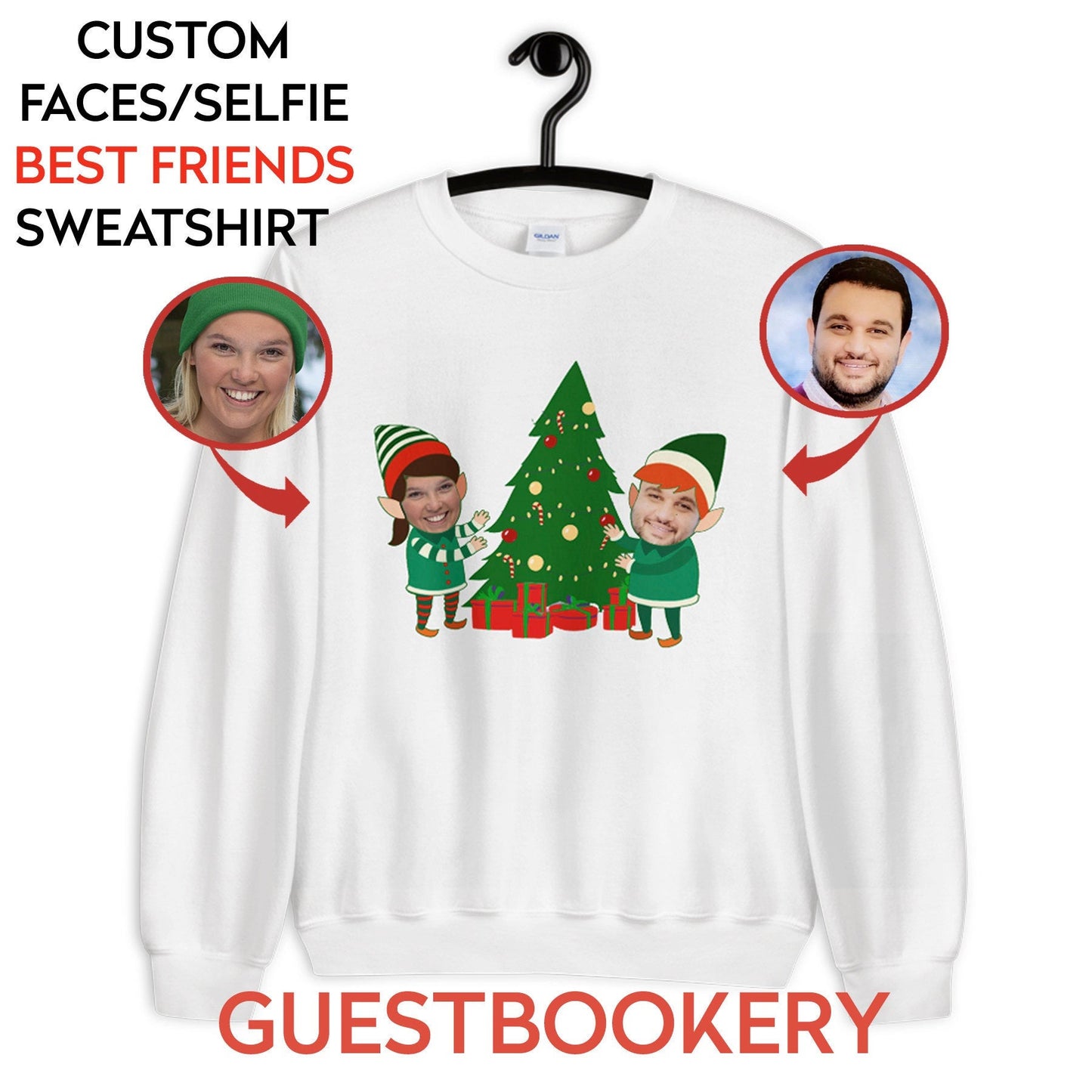Custom Faces Best Friends Ugly Christmas Sweatshirt