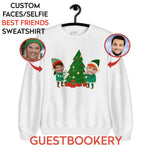 Load image into Gallery viewer, Custom Faces Best Friends Ugly Christmas Sweatshirt - Guestbookery
