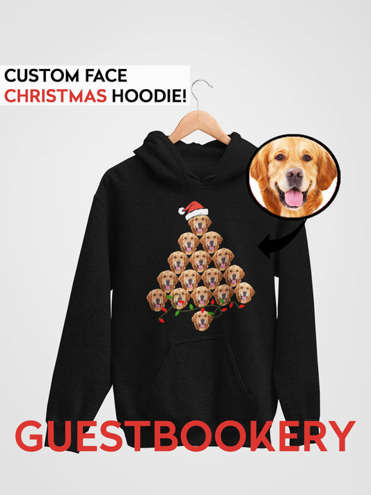 Custom Pet Ugly Christmas Hoodie - Christmas Tree