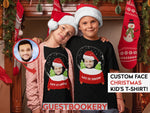 Load image into Gallery viewer, Custom Face Kid&#39;s Ugly Christmas T-shirt - Snowglobe - Guestbookery
