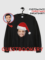 Load image into Gallery viewer, Custom Face Ugly Christmas Santa Sweatshirt - Guestbookery
