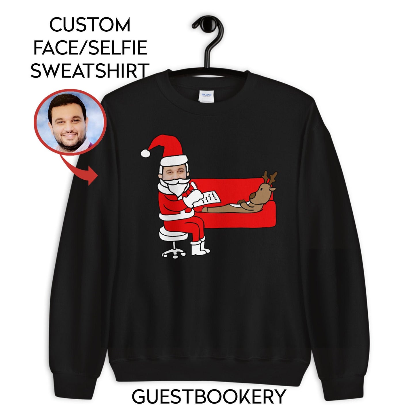 Custom Face Ugly Christmas Therapist Sweatshirt