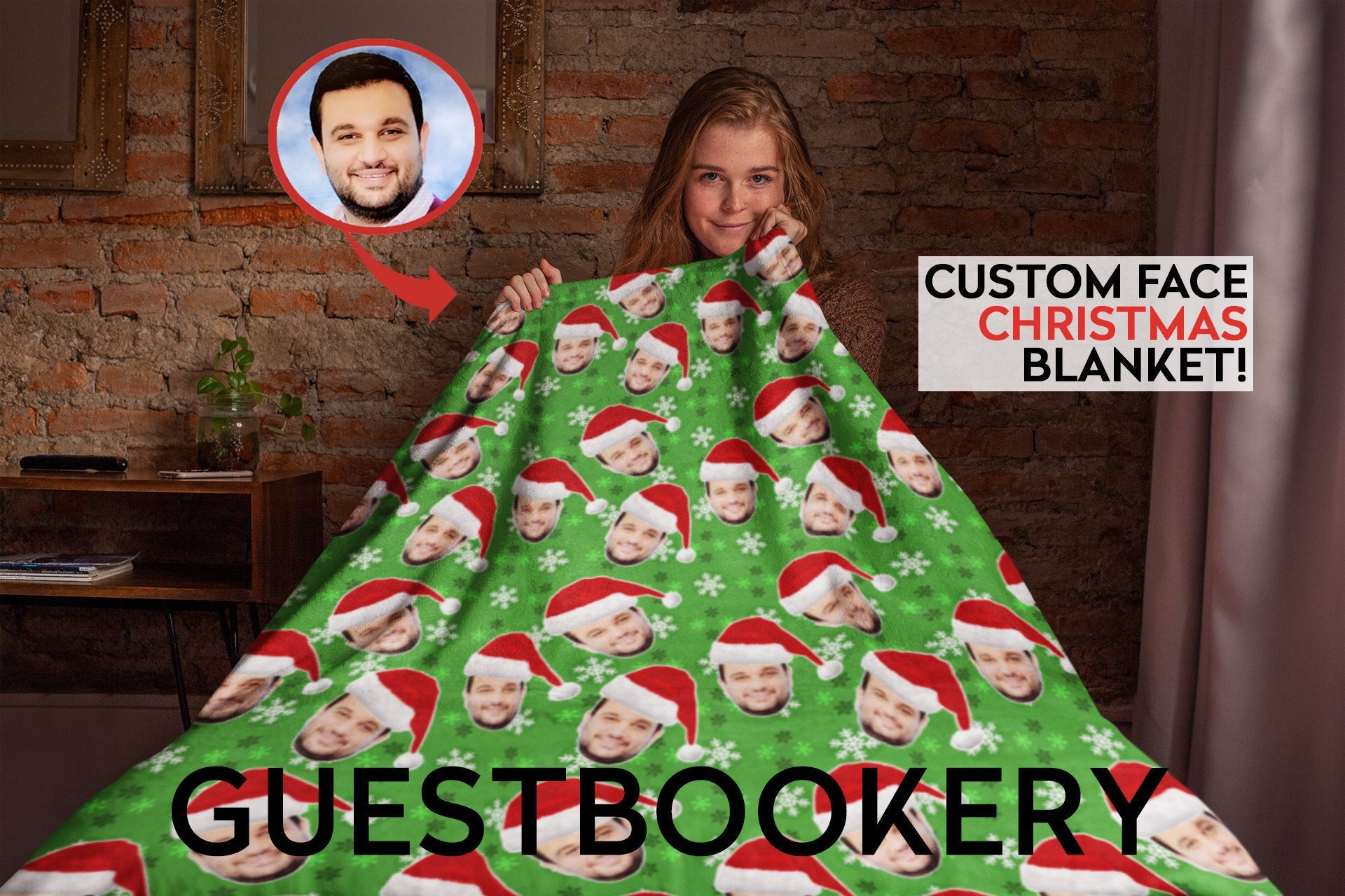 Custom Faces Christmas Blanket - Guestbookery