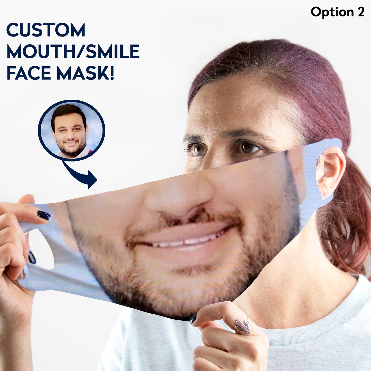 Custom Smile Face Mask - WASHABLE