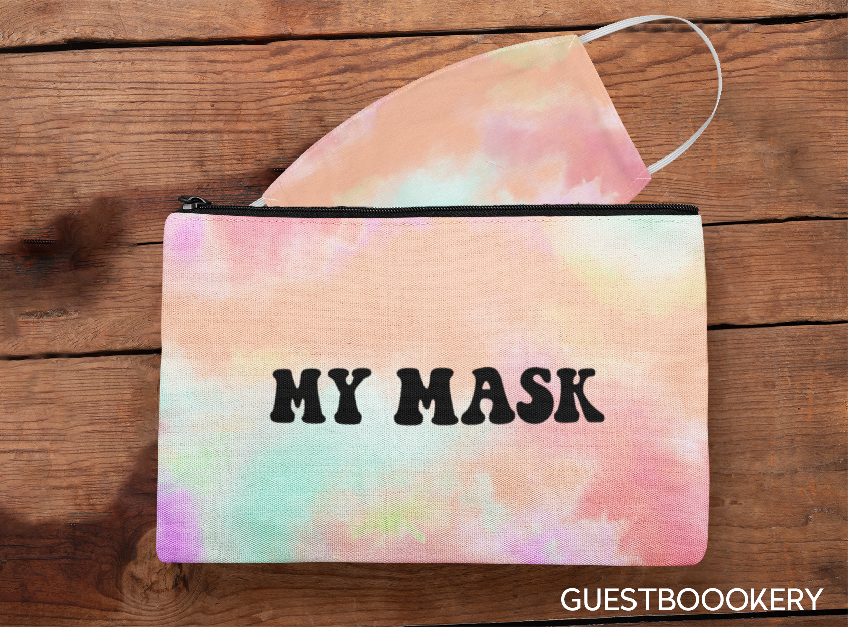 Mask and Mask Pouch Set Rainbow Sherbet