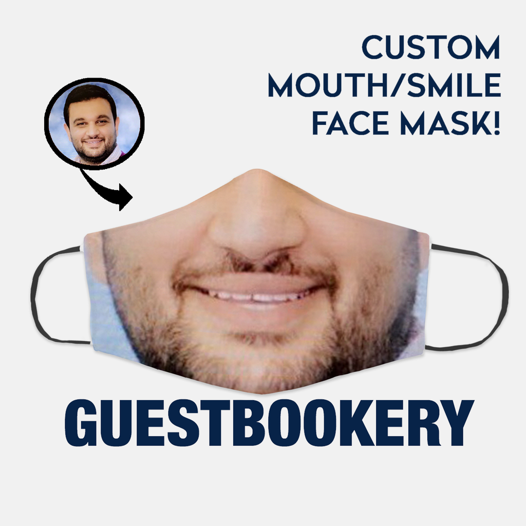 Custom Face or Mouth WASHABLE Face Mask - Guestbookery