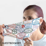 Load image into Gallery viewer, Travel Stamps WASHABLE Face Mask - Guestbookery
