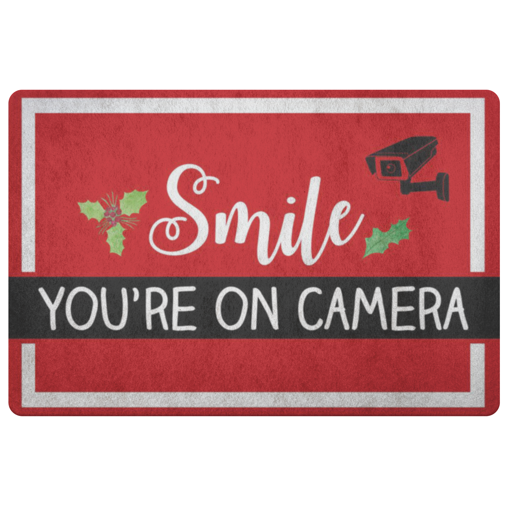 Smile you're on Camera Doormat - Guestbookery